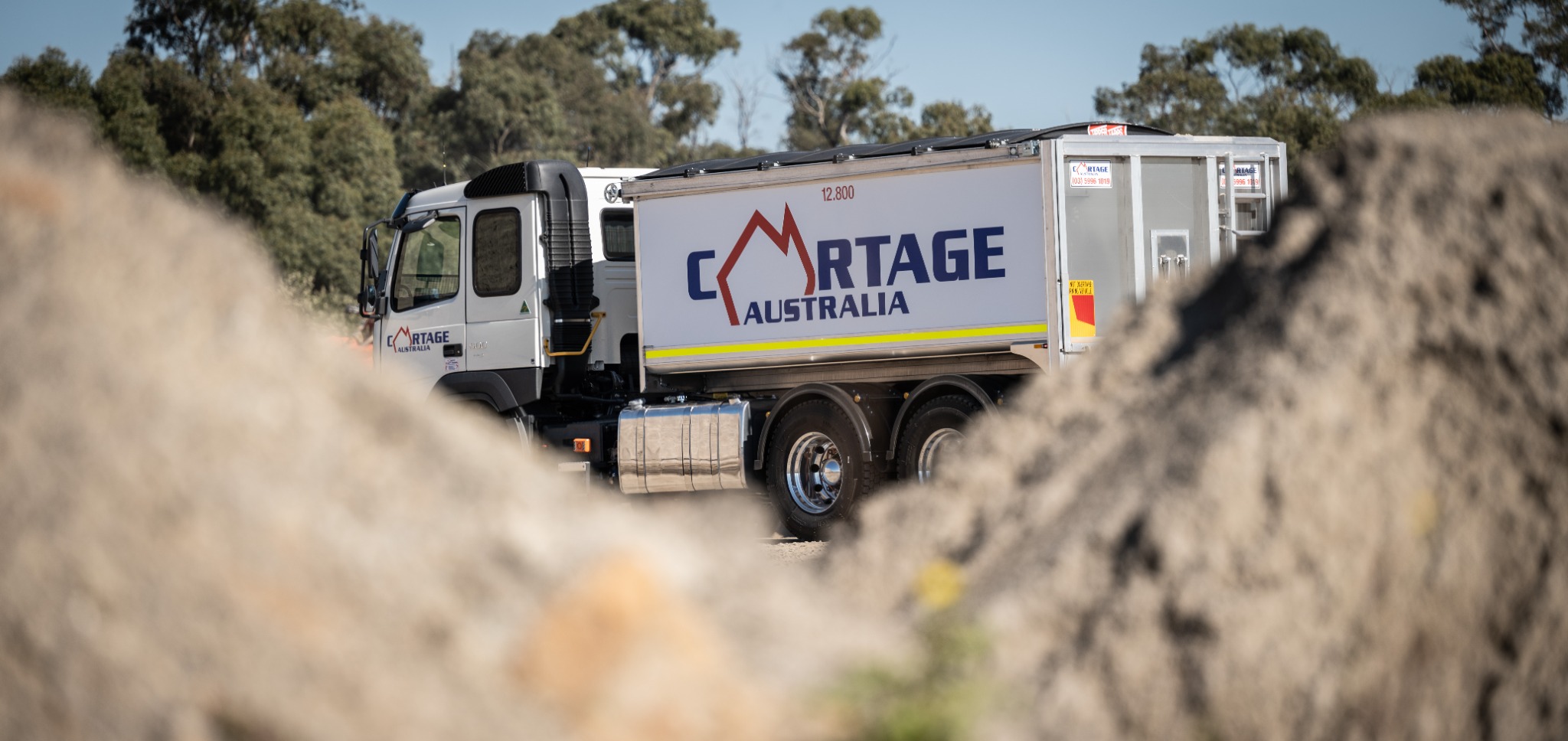 Cartage Australia bulk haulage combination operating at a quarry