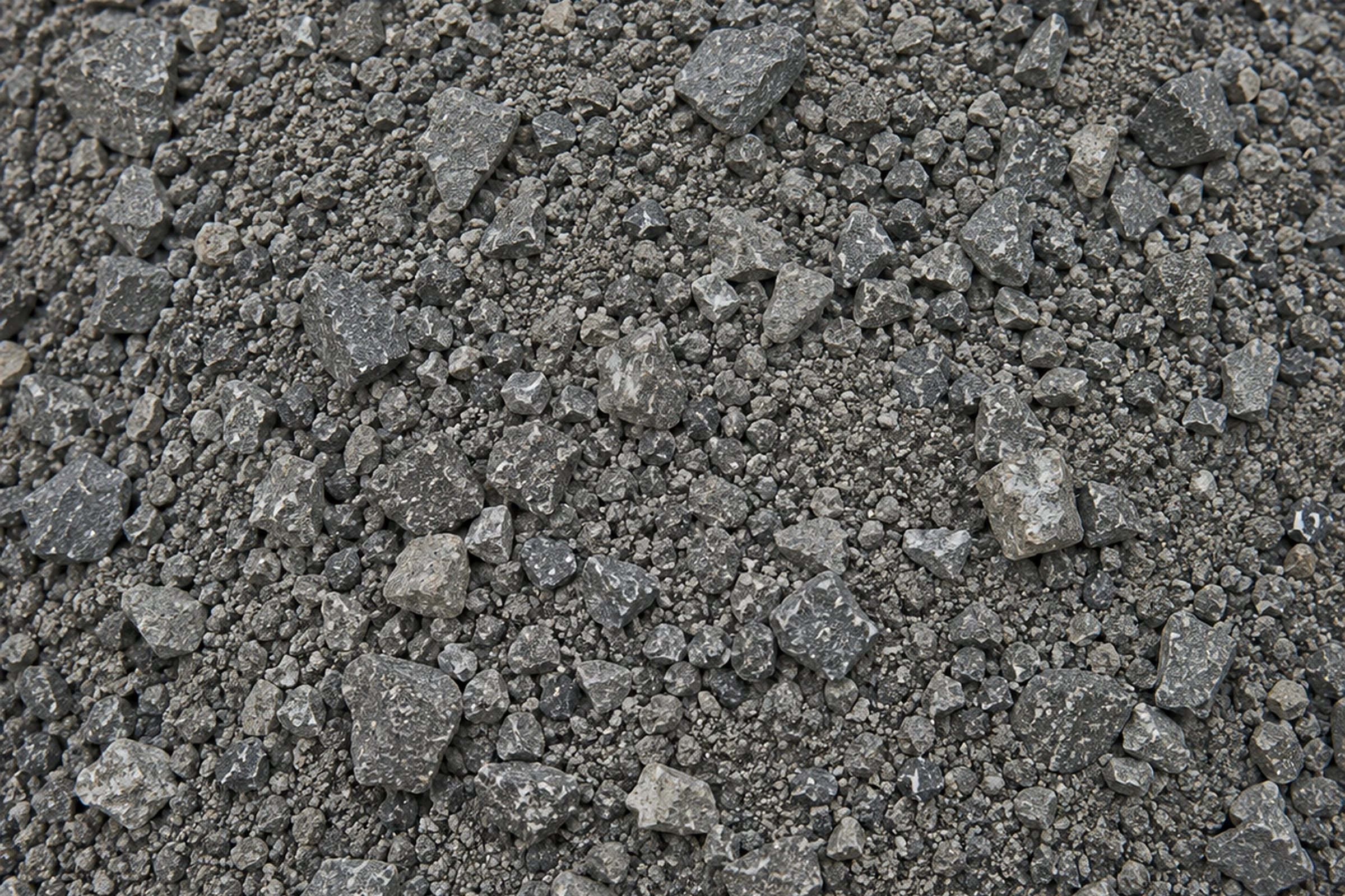 Crushed rock road base